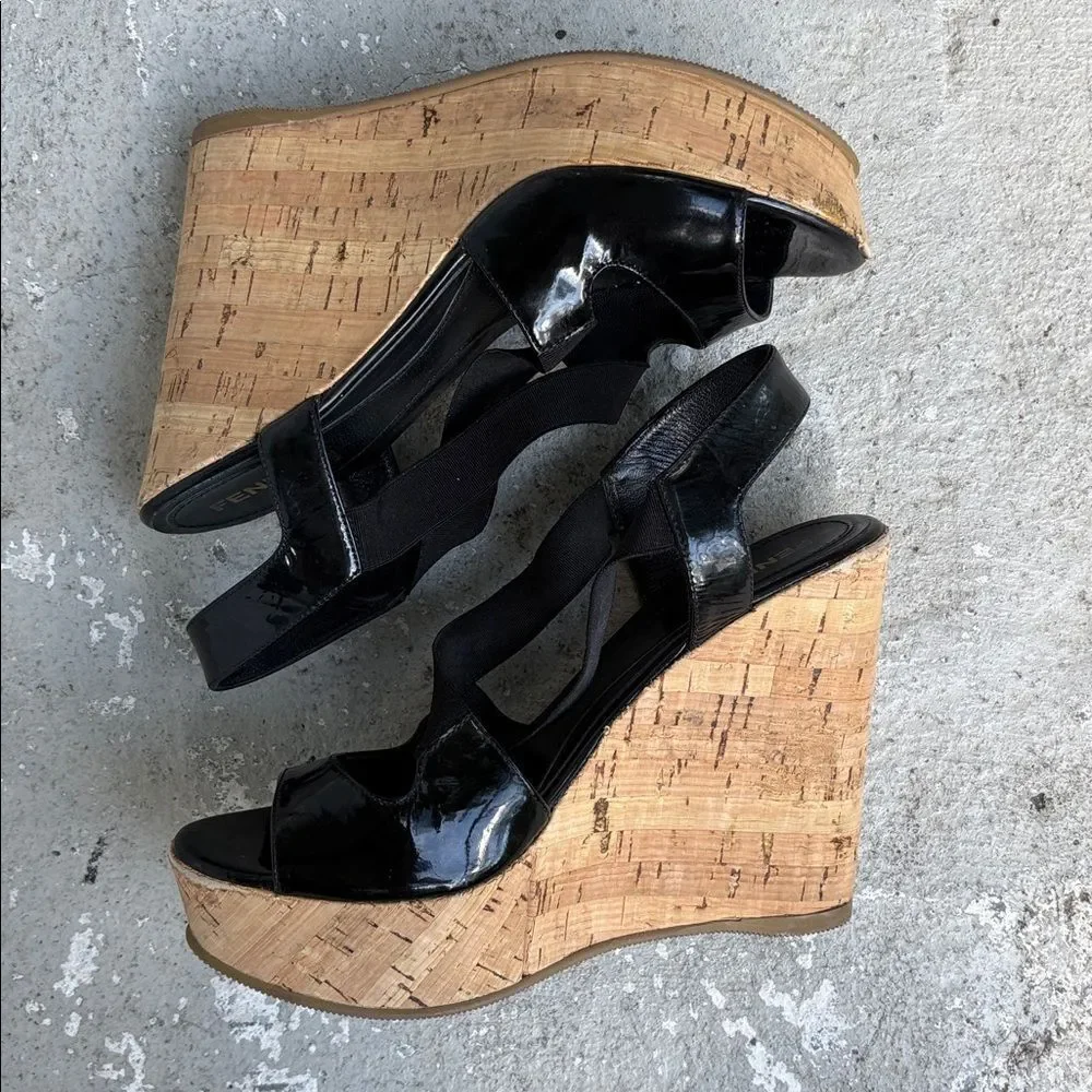 Fendi Cork Wedge Platforms